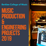 Photo of various turntables with text that reads "Berklee College of Music Music Production and Engineering Projects 2019"