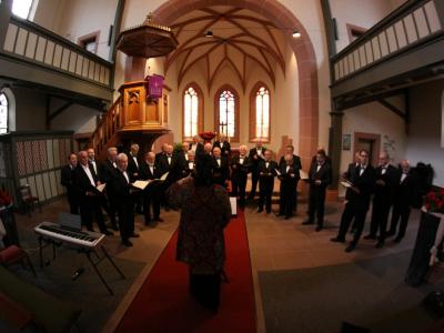 Choir performing inside a church