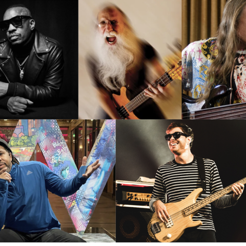Bass bash members, Steve Jordan, Lee Sklar, Steve Bailey, Victor Wooten, Joe Dart
