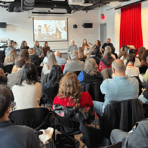 An image of a panel discussion. 