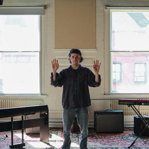 Keefer Glenshaw in a rehearsal room 