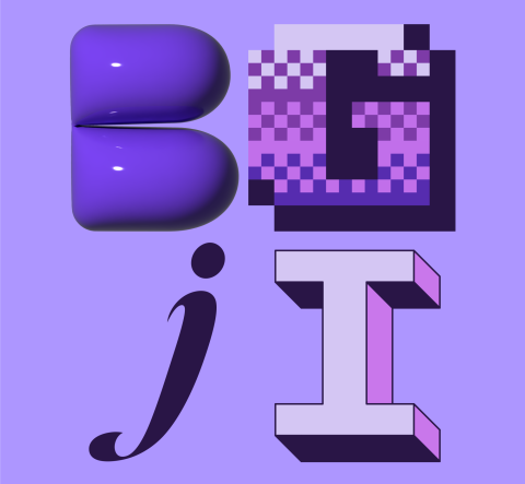 BGJI Letters in purple