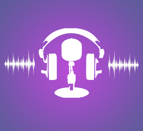 Pass the Mic logo with headphones, microphone, and soundwaves on a purple background