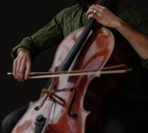 Cello being played