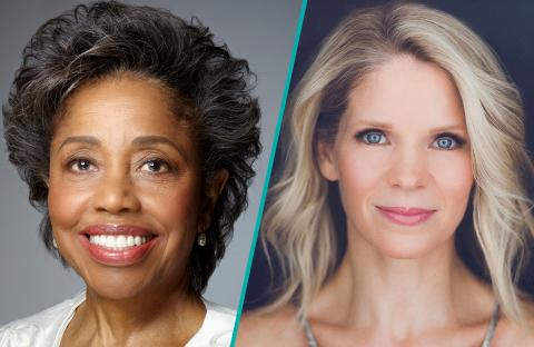 Headshot of Tania León (left) and Kelli O’Hara (right)