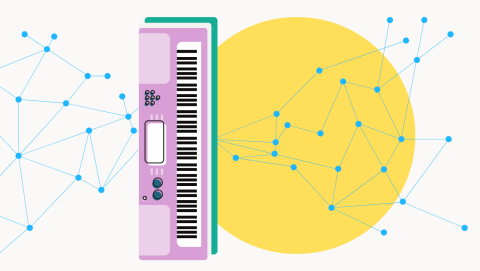 Stylized illustration of a synthesizer 