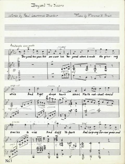 original score from Florence Price's "Beyond the Years"