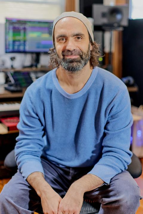 Image of Simone Scazzocchio, seated.