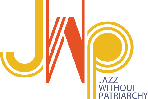 Jazz without Patriarchy Logo, yellow and orange JWP