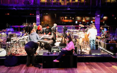 A band on stage at the House of Blues Boston