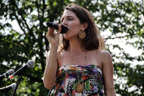 Student performing at a Summer in the City concert